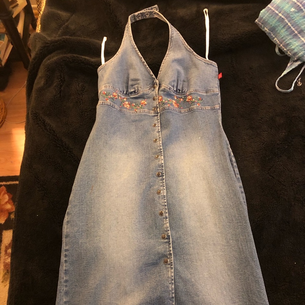 COPY - Adorable jean halter dress vintage - from England